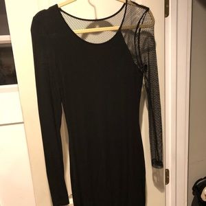 Black dress with fishnet sleeve